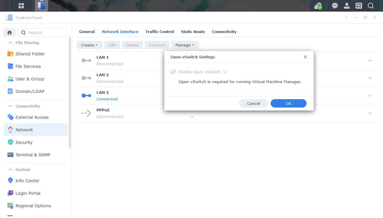 เช็ค Open vSwitch และ LAN ที่ใช้อยู่